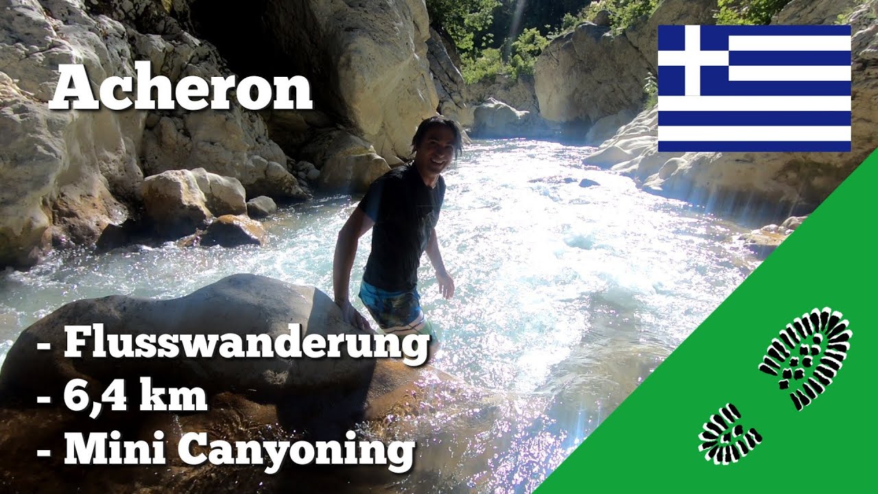 Flusswanderung: Acheron 6,4km, Griechenland, Epirus, traumhafte Wanderung durch den Fluss.Sta: Glyki