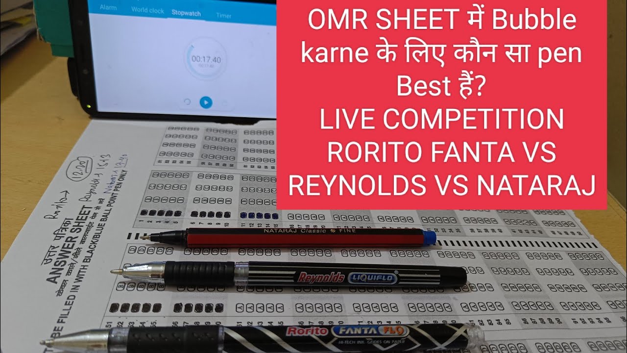 OMR Filling Best Pen Efficiency Competition Live|Who will win? Rorito Fanta vs Reynolds vs Nataraj?