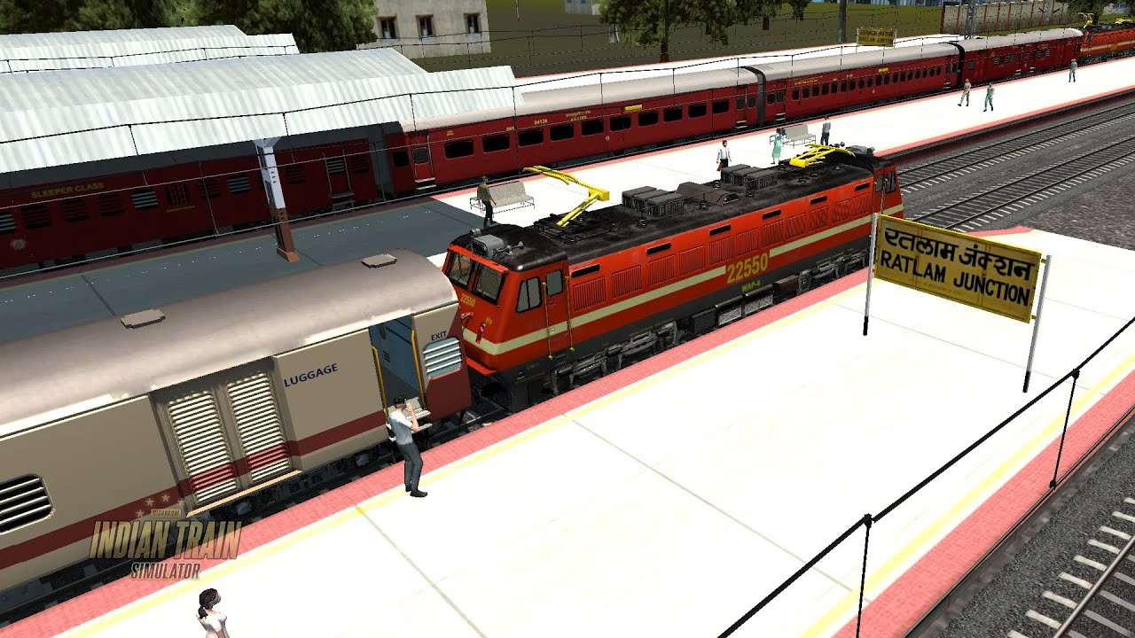 Indiantrain simulator Ahemdabad to Ratlam junc wth wap4 old version ful speed action @Traingames76 
