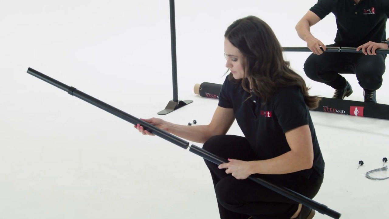 How to set up a banner on a telescoping stand