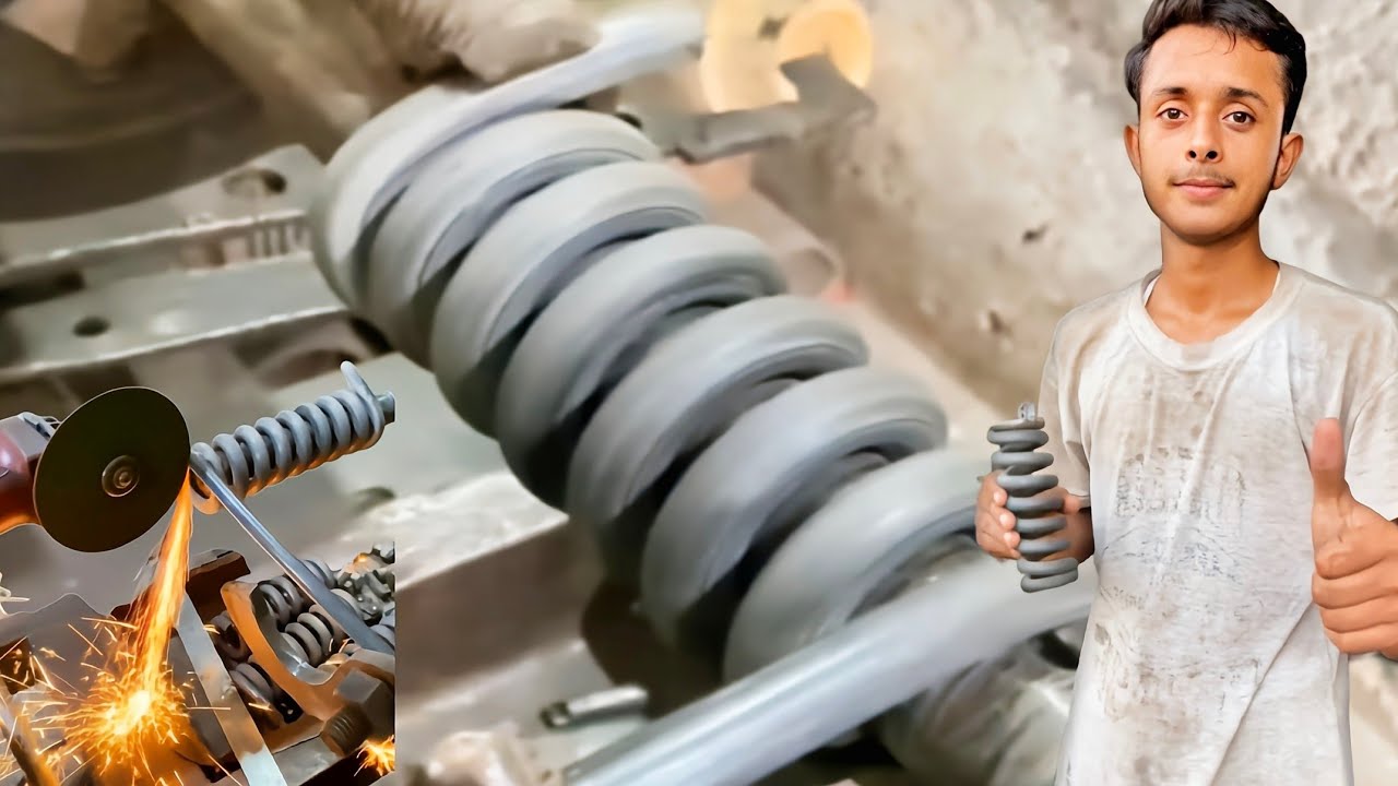 How to Make a Spring on a Lathe | Spring Manufacturing Process #SpringProduction #LatheWork #metal