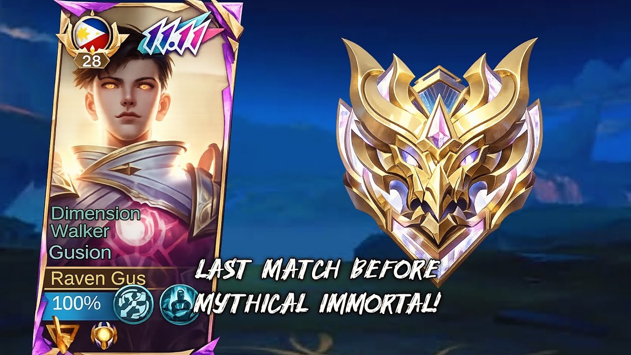 MY LAST MATCH BEFORE MYTHICAL IMMORTAL USING GUSION! || WATCH THIS GAMEPLAY! 🥶🗿