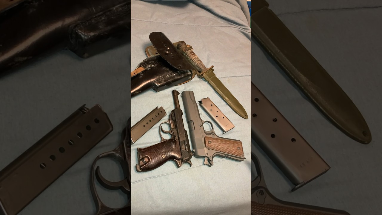 It&rsquo;s World War Two 9mm vs 45 P38 vs 1911 #guns #firearms #p38 #m1911a1 #shorts