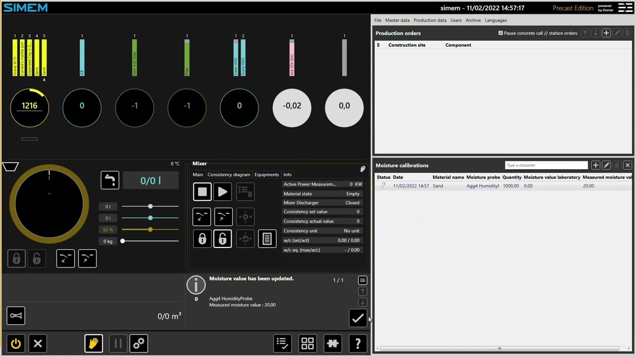 SIMEM-5000.MOISTURE CALIBRATION