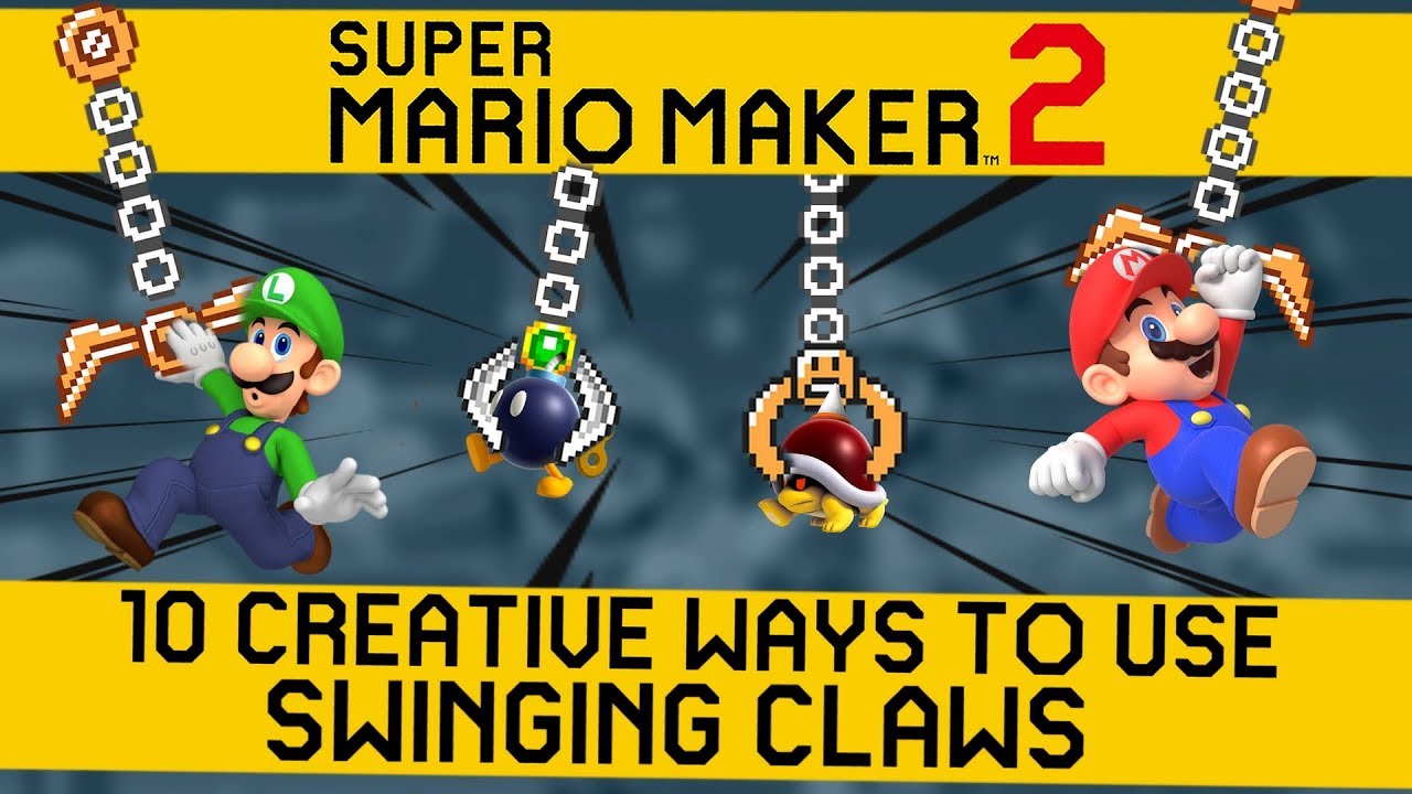 10 CREATIVE WAYS to use SWINGING CLAWS in Super Mario Maker 2