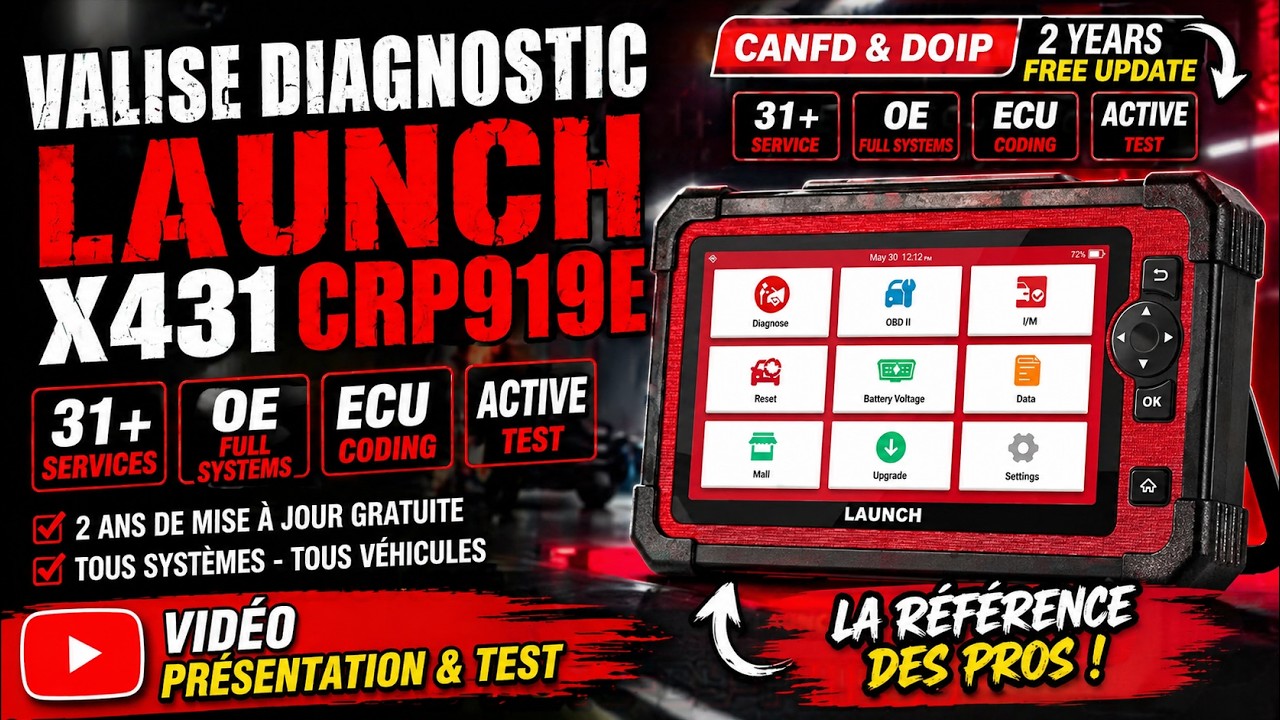 Valise diagnostic LAUNCH X431 CRP919E ( Puissante et complète 👍 )