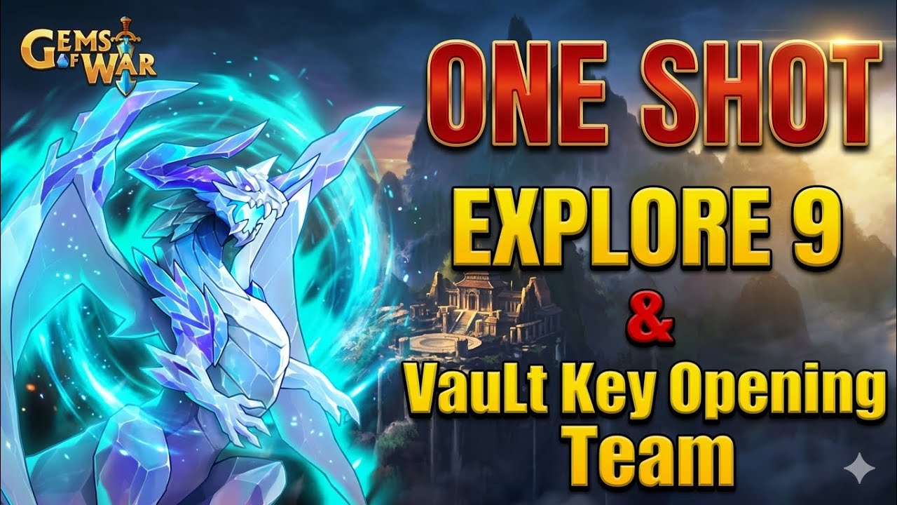 Gems of War Fastest Explore 9 Team & Fastest Vault key Opening Team. #gemsofwar #gemsofwarexplore12