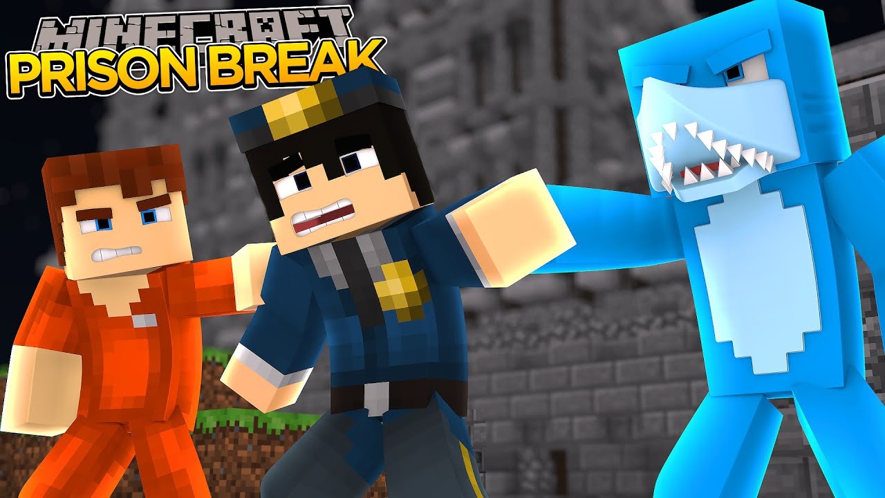 Minecraft PRISON BREAK - SCUBA STEVE GETS SHOT BY PRISONERS!!