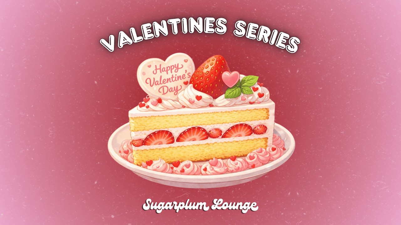 Strawberry Shortcake 1 Hour Cozy Study Session ☕💗 | Valentine Focus Timer | Jazz Café | Dreamy Lofi