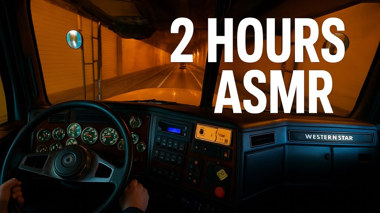 Relaxing Truck Driving ASMR - Snowy Scenery (No Talking)