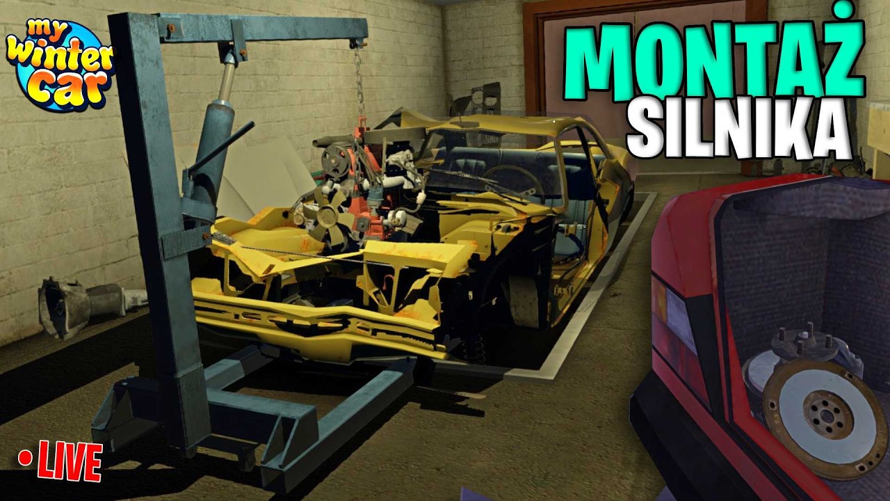 ⚙️Uzupełnianie SILNIKA brakującymi częściami! My Winter Car EA. | #mywintercar #stream  🔴