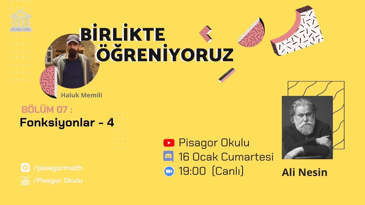 Fonksiyonlar 4 - Ali Nesin (Birlikte Öğreniyoruz 7. Bölüm)