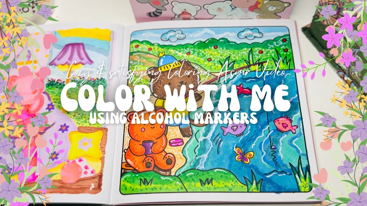 Color with me in Sunny vibes, Rest & Relax | satisfying coloring ASMR | relaxing & cozy vibes #asmr 
