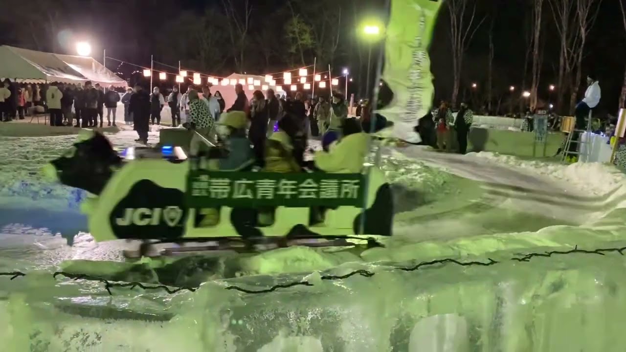 2023帶廣冰祭夜間乳牛飛車(帯広氷祭り2023/01/28 夜)