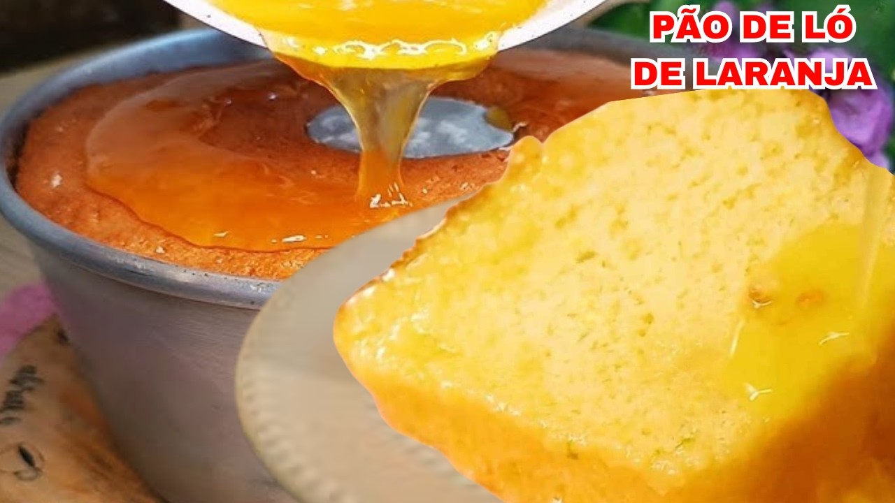 APENAS 4 INGREDIENTES E MEIA COLHER DE FERMENTO - PÃO DE LÓ DE LARANJA - SEM ÓLEO E SEM MARGARINA!
