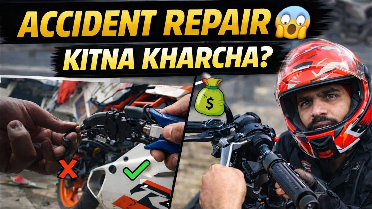 Accident ke Baad KTM RC Repair 😱 | Handle Bar & Brake Lever Khud Change Kiya | Full Cost & Shop