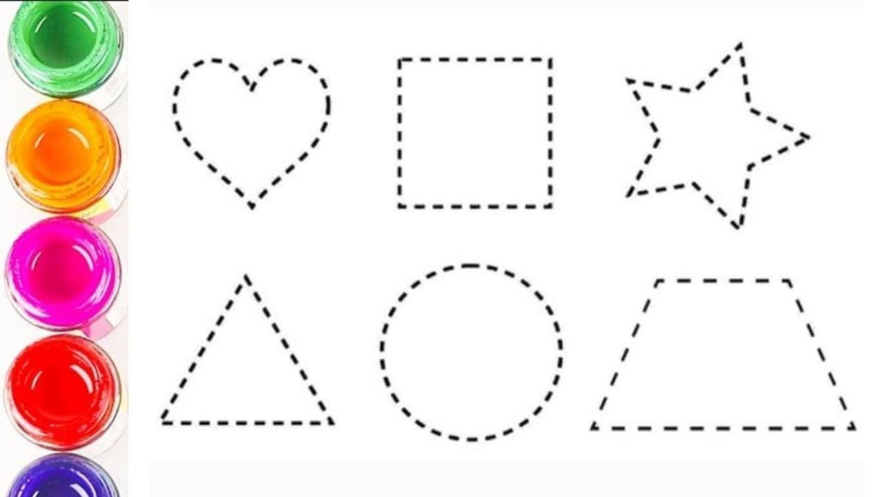 2d shapes drawing, Colors for Kids & Toddlers | Learn 2d shapes | Preschool Learning,Education Video