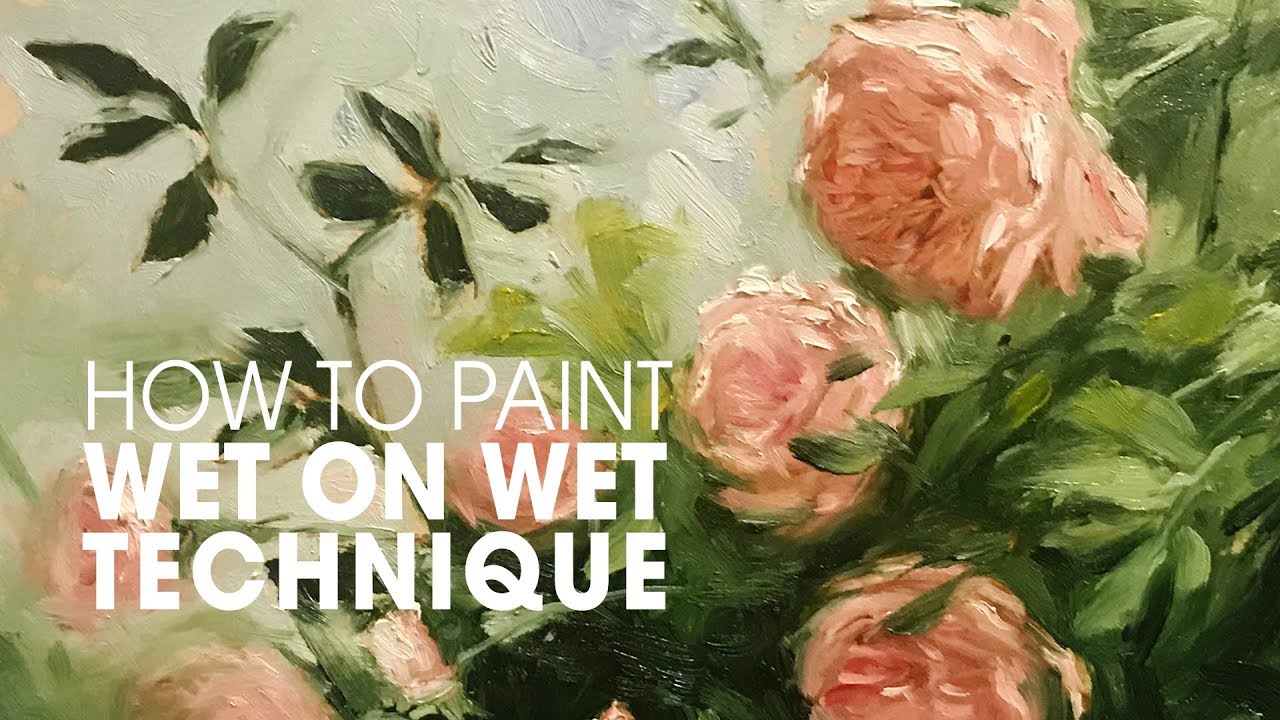 How to speed painting Roses Wet on Wet technique-Oil painting Tutorial demotration