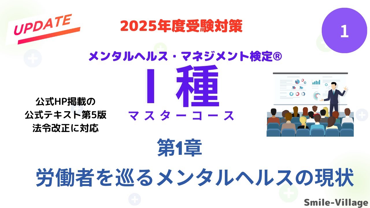 第1回　2025年度受験対策メンタルヘルス・マネジメント検定Ⅰ種　(第１章 企業経営におけるメンタルヘルス対策の意義と重要性①）