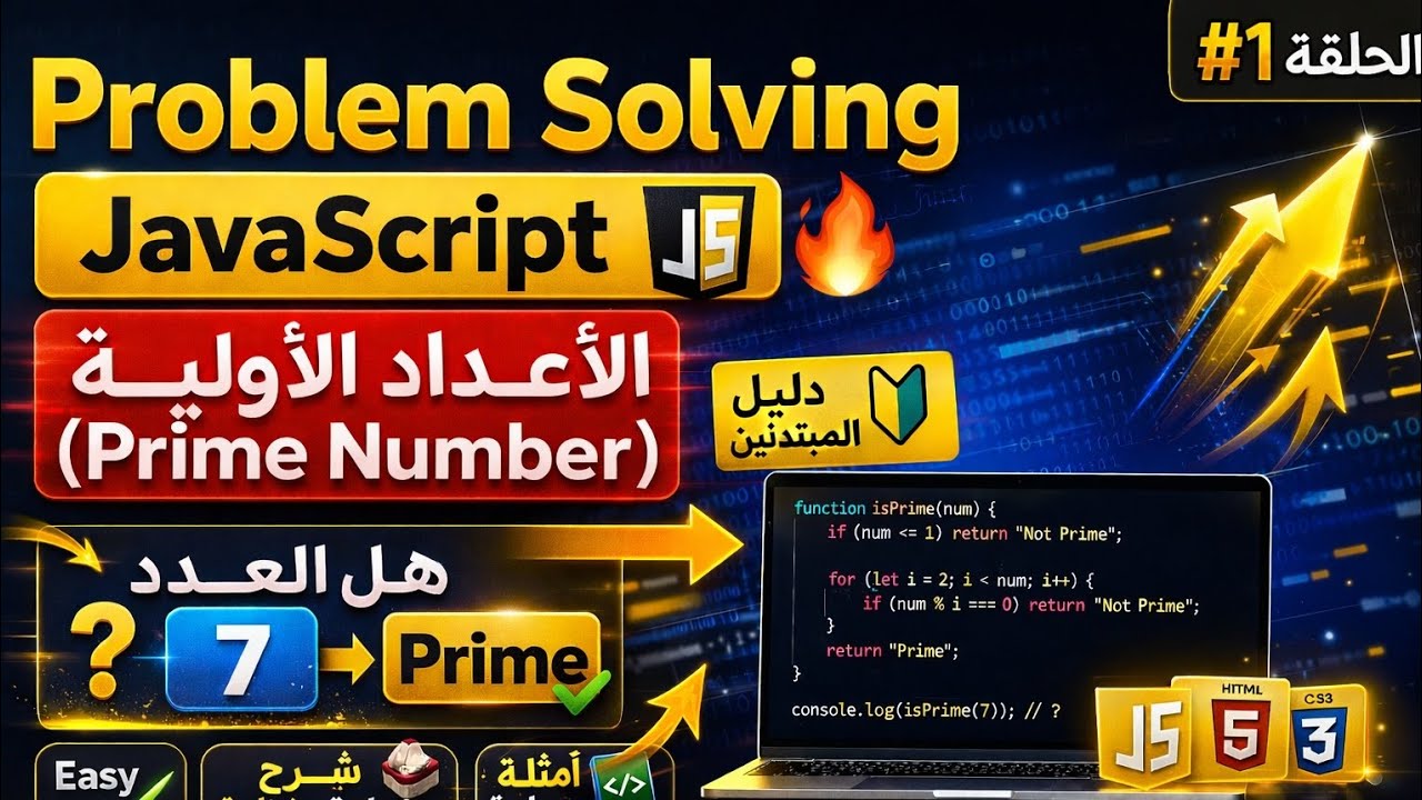 Problem Solving JavaScript #1 | شرح الأعداد الأولية (Prime Number) للمبتدئين
