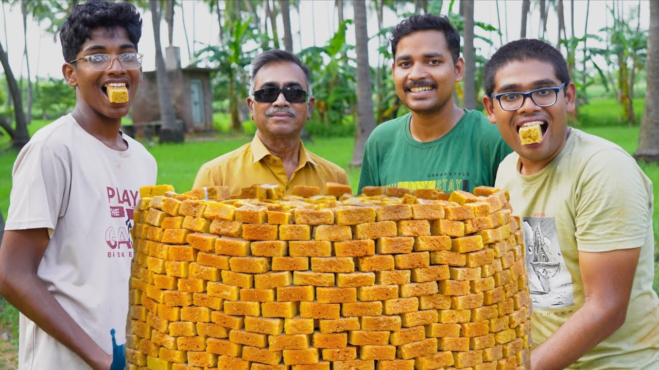 MYSORE PAK RECIPE VILLAGE STYLE || గుల్ల మైసూర్ పాక్...@JAGANBABUMULLAPATI-x6q 