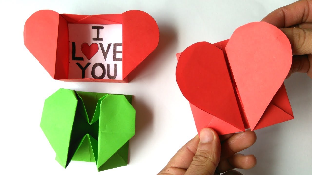 Origami: Caja de corazón y sobre - Origami: Heart Box & Envelope