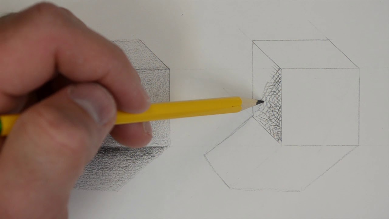 Cube Form Shaded With Crosshatching (Part 2)