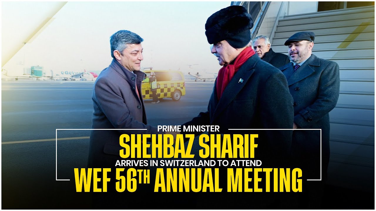 PM Shehbaz Sharif Arrives in Switzerland to Attend WEF 56th Annual Meeting