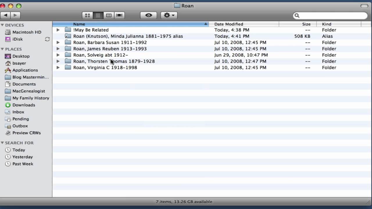 Genealogy Folder System for Mac, Part 4