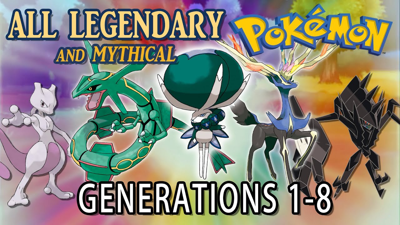 All Legendary and Mythical Pokémon - All Generations 1-8