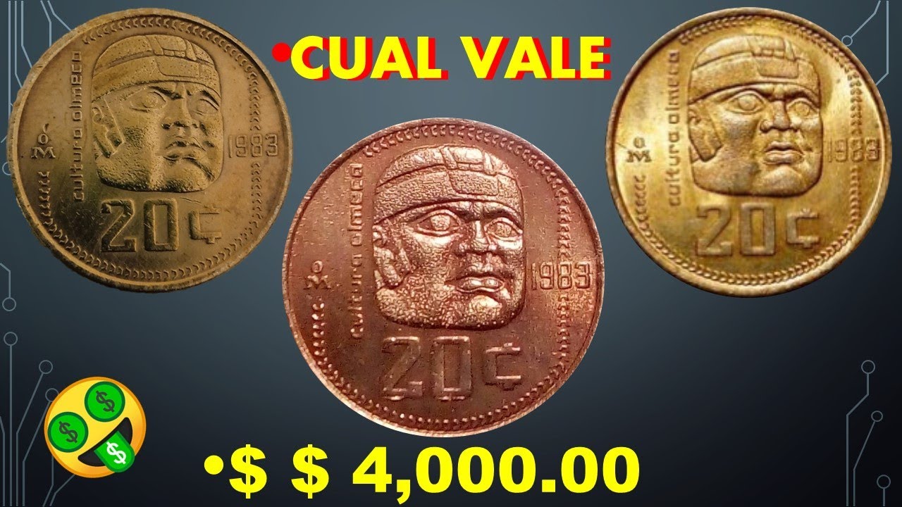 *20 Centavos CULTURA OLMECA*   Una VALE $4,000.00 Pesos / Monedas Mexicanas antiguas
