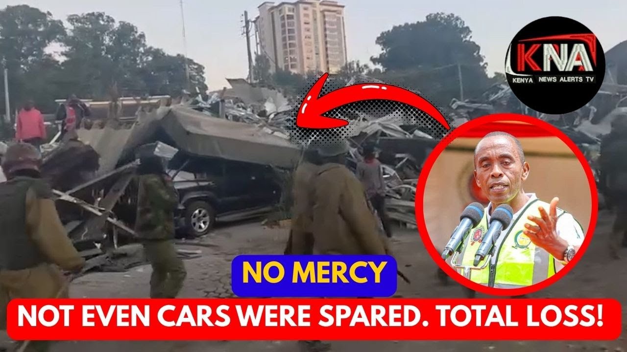 HEAVY POLICE GUARD AS BUSINESSES LINKED TO KIAMBU GOVERNOR WAMATANGI, DEMOLISHED NEAR NYAYO STADIUM