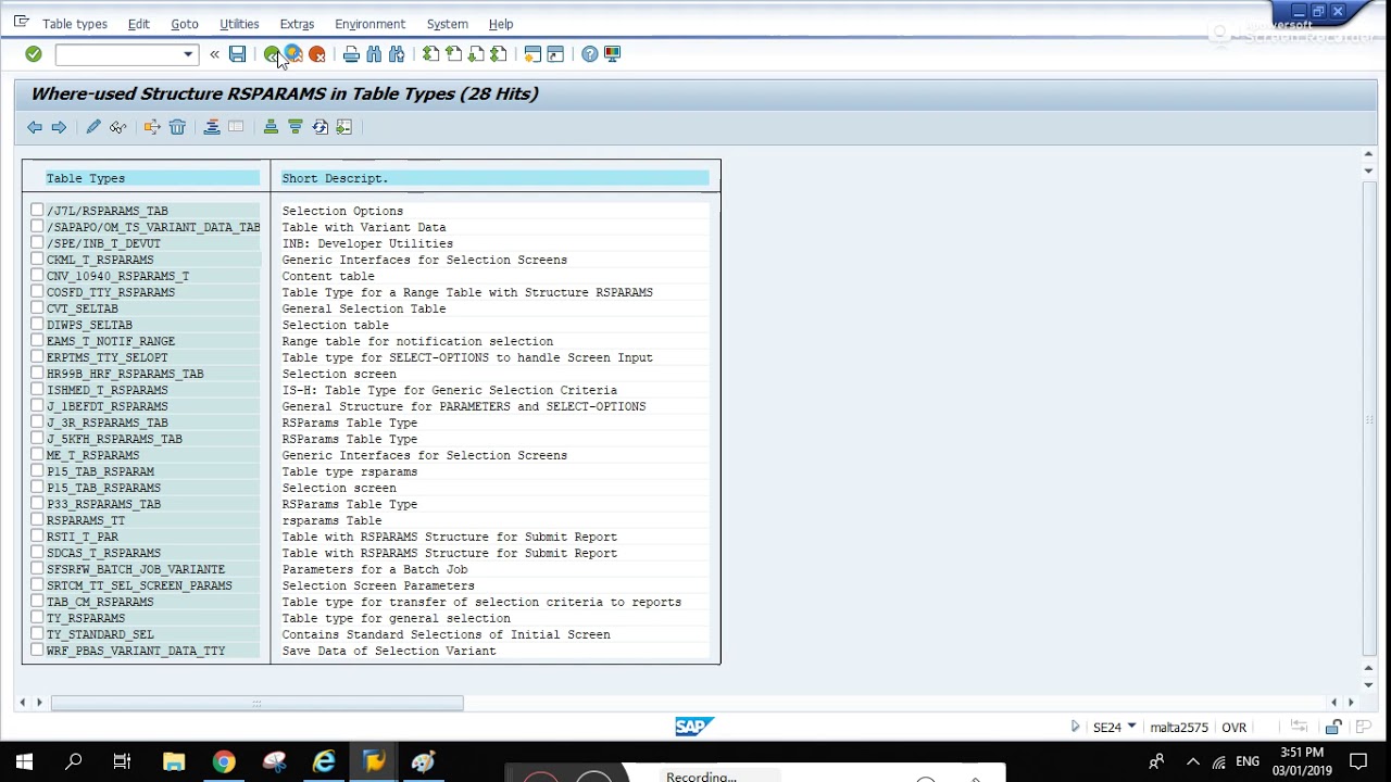 SAP + ABAP OOP + Methods + Table type