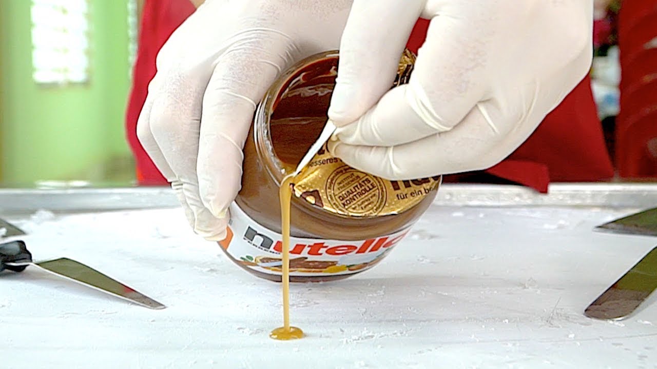 The Best NUTELLA Ice Cream Rolls Ever