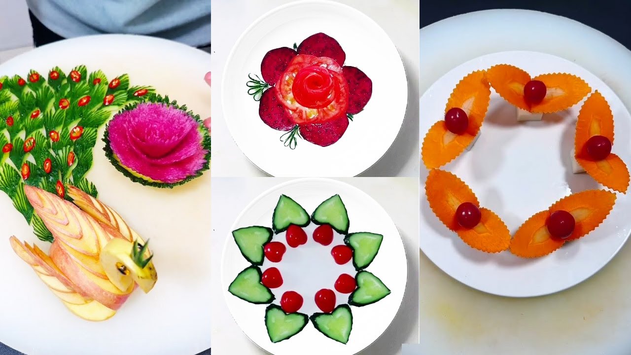 Use Cucumbers And Apples To Make A Phoenix, So Beautiful. #knife #knifeskills #Fruitarrangement