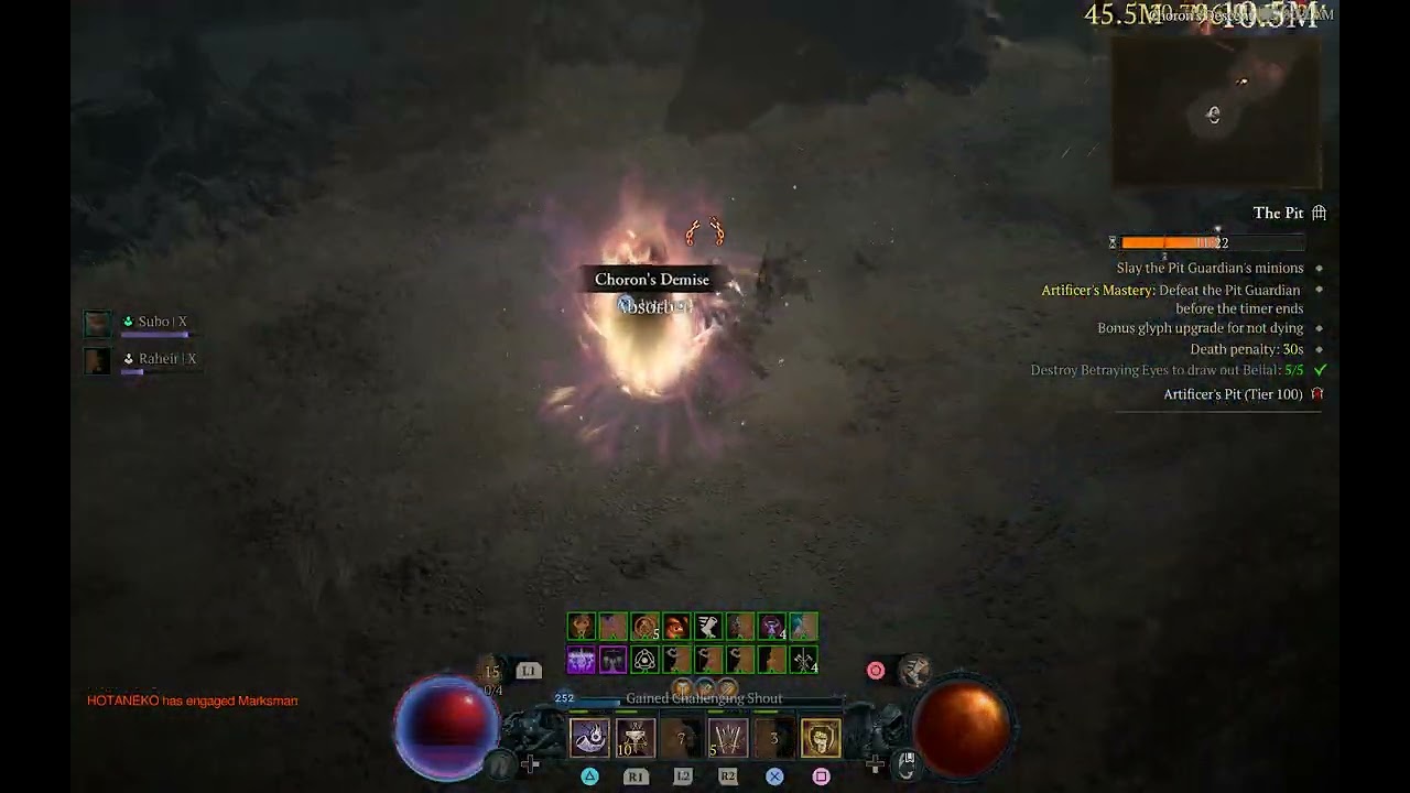 Diablo IV S11 || P100 vs Barb HOTA