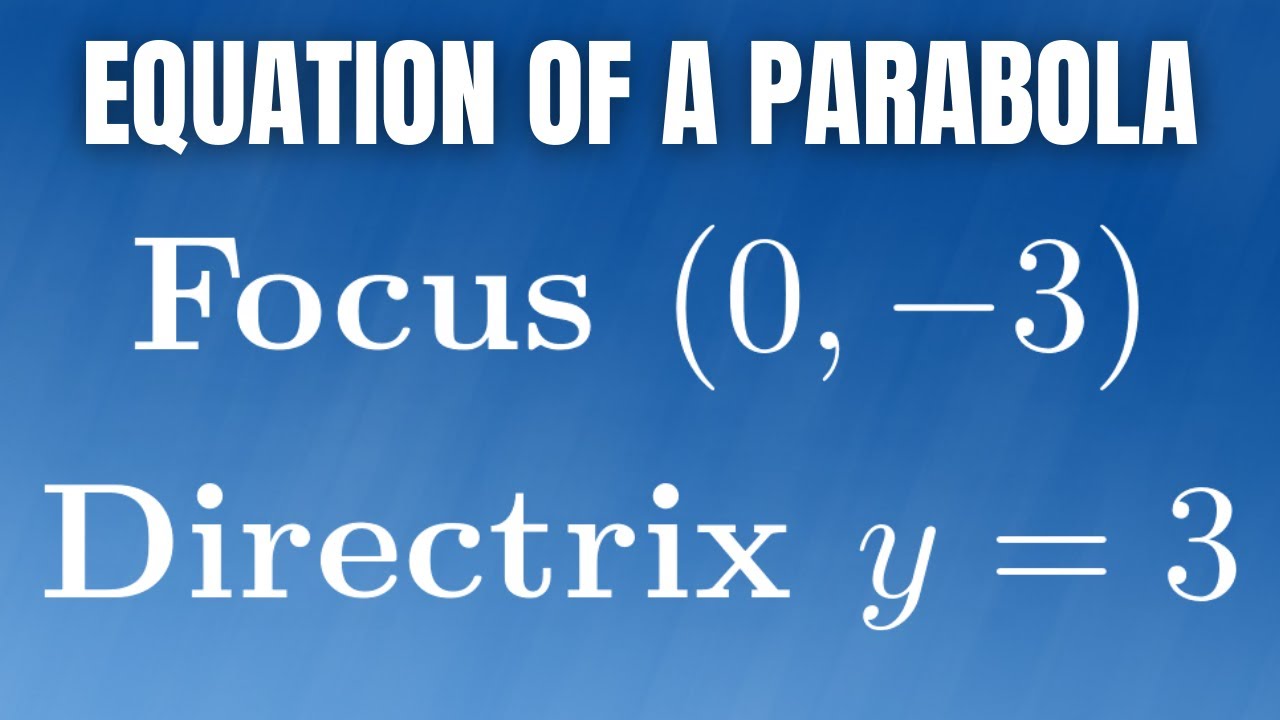 Equation of the Parabola with Focus (0, -3) and Directrix y = 3