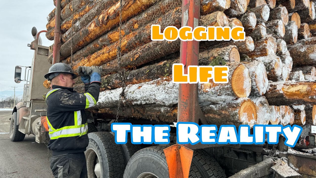 🇵🇭🇨🇦Realistic Day In The Life Of A 54 Year Old Log Truck Driver Stuck In The Snowy Mountains