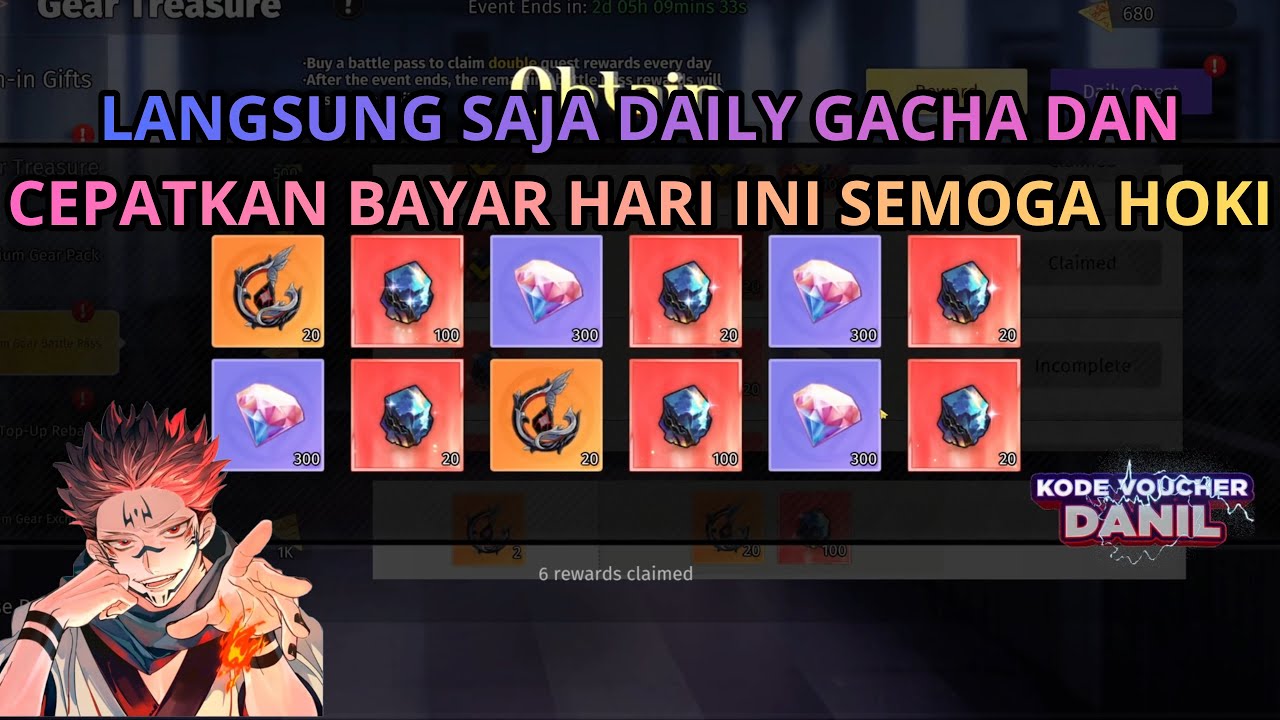 LANGSUNG SAJA DAILY GACHA DAN CEPATKAN BAYAR HARI INI SEMOGA HOKI - Jujutsu Soulbound