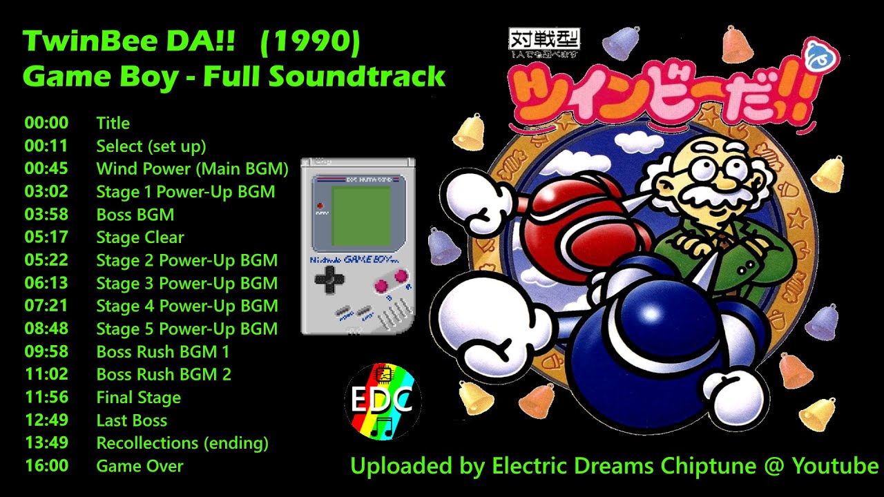 TwinBee DA!! ツインビーだ!! Game Boy - OST Full Soundtrack with track times - 1990
