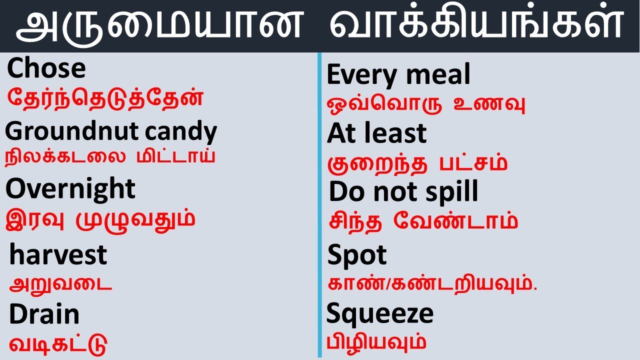 அருமையான வாக்கியங்கள் | Producer | Soak | Harvest | Drain | Tie |தமிழ்| tamil |#Spokenenglishintamil