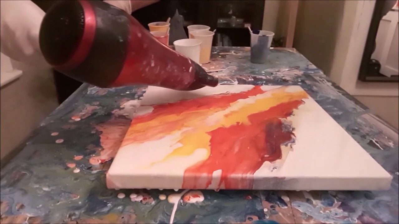 Experiment. Paint Bombing With A Hairdryer PVA Glue Versus Floetrol