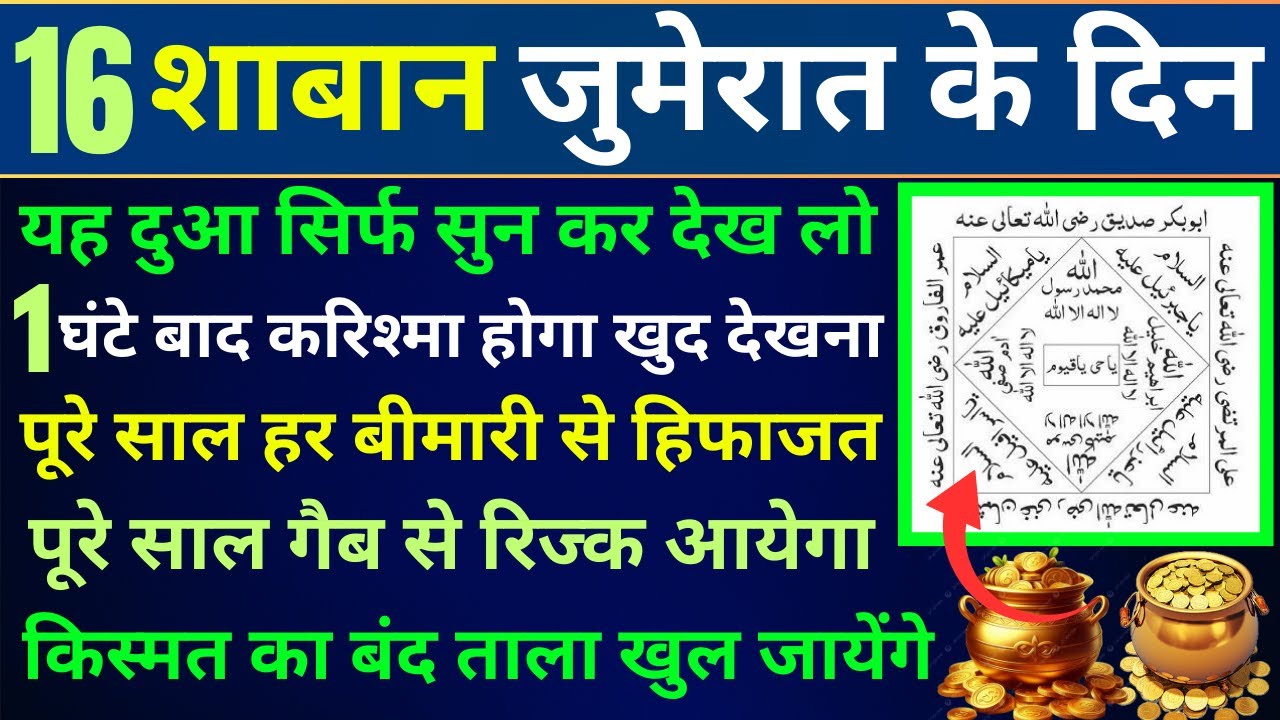 16 Shaban Jumerat ki Dua💸16 Shaban ki Dua🤲Rizq ki Dua | rozi ki Dua | wazifa for money 💰morning Dua