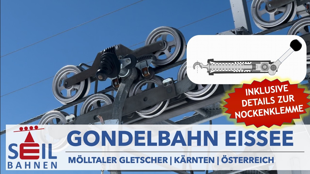 🇦🇹🚠 Gondelbahn Eissee | 6er-Kabinenbahn | Mölltaler Gletscher | inkl. Details zur Nockenklemme
