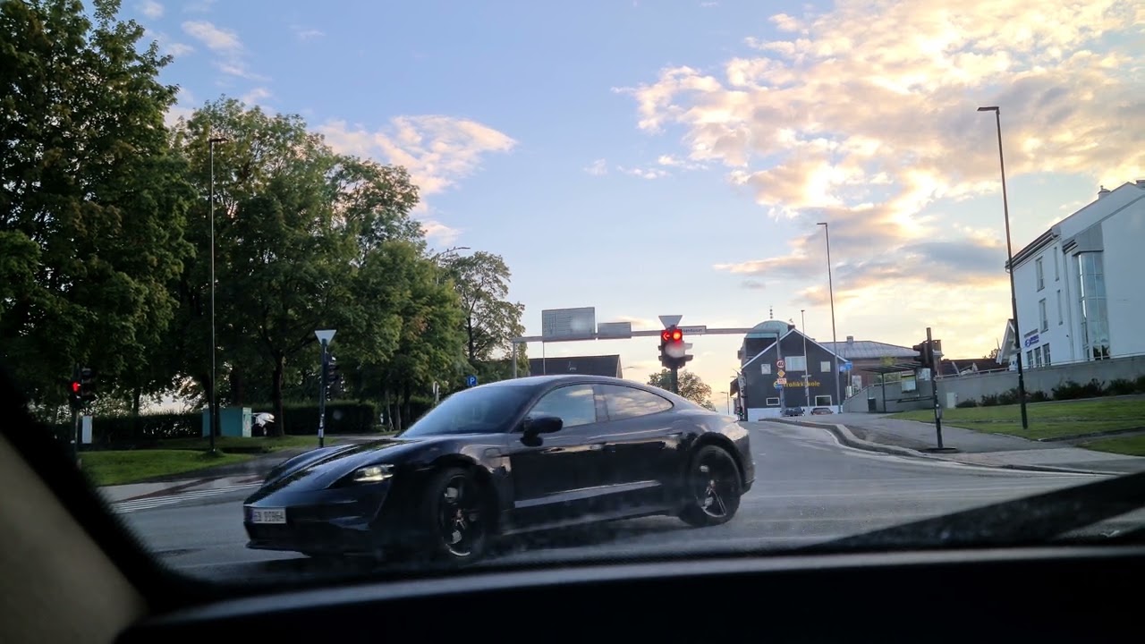 Driving through Skien / Norway on a nice summer evening