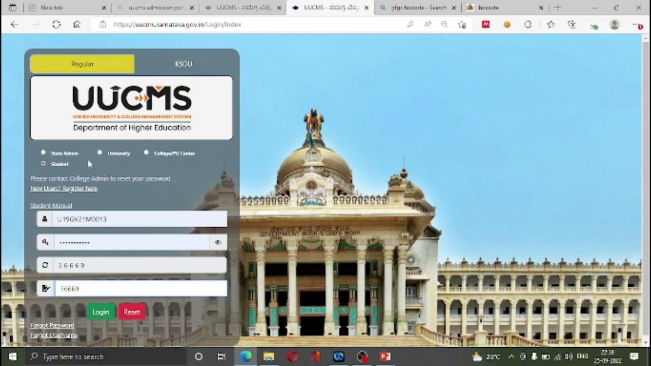 UUCMS Exam Fee application and payment procedure