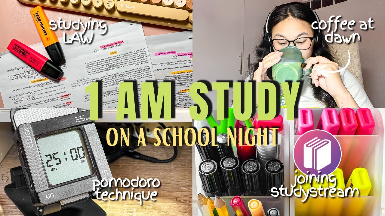 study vlog ⏰ | (cram) study with me at 1am on a school night 📝 | accountancy student 🇵🇭