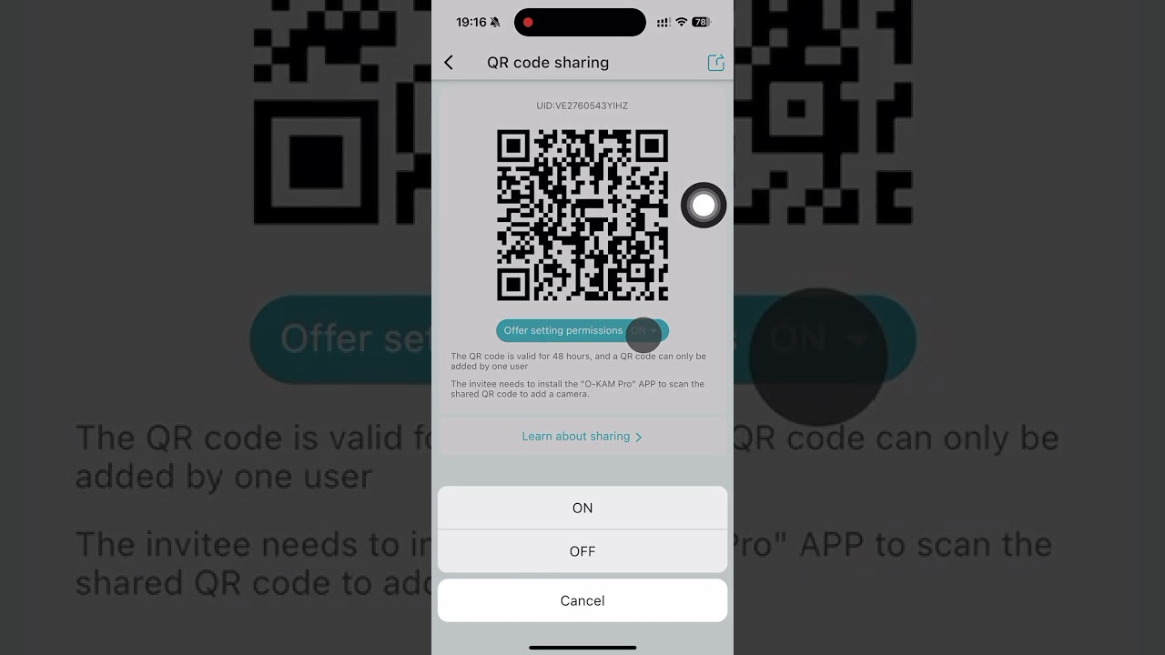 Device Sharing O-KAM Pro App Video Guide: