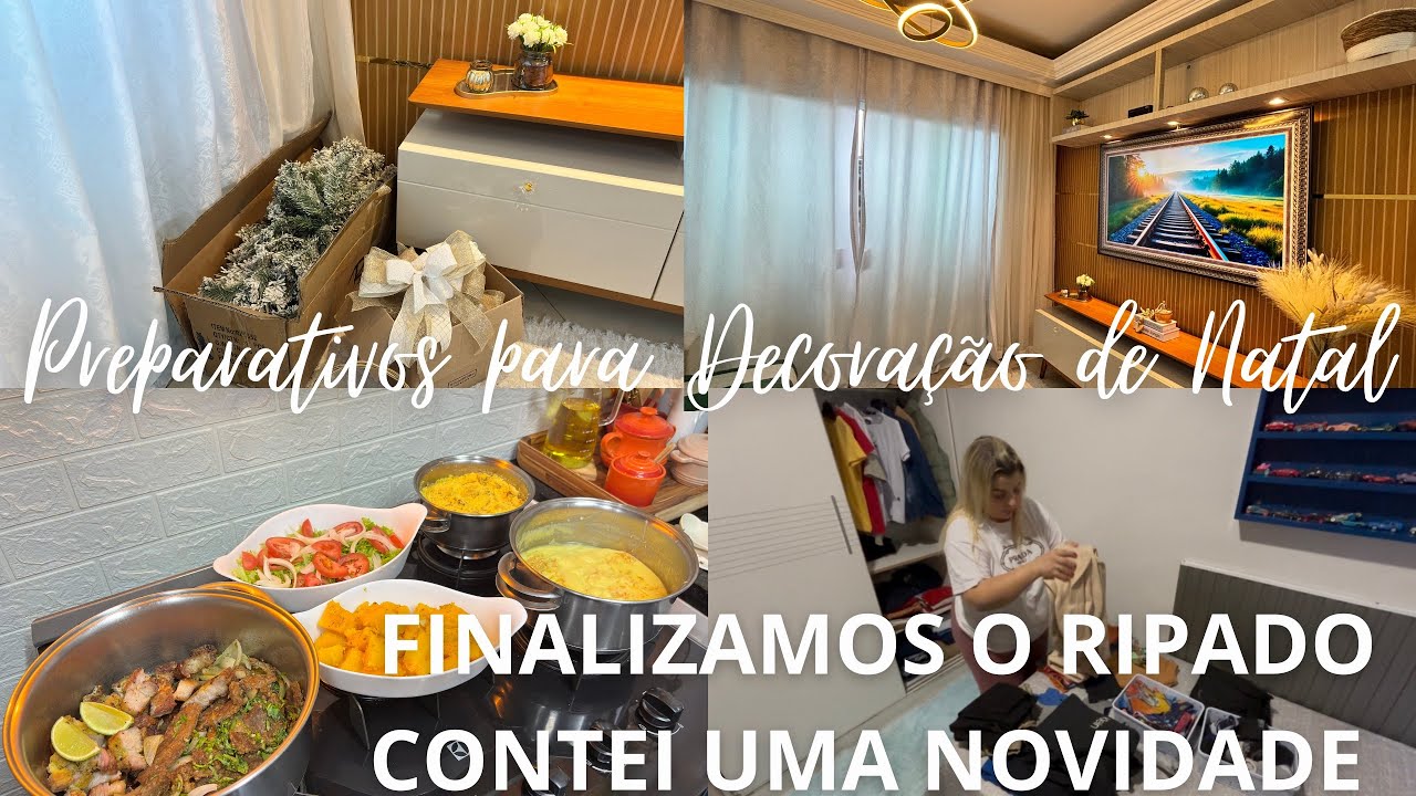 FIZ LAÇOS E DECORAÇÃO PARA A ÁRVORE DE NATAL / FINALIZAMOS O RIPADO DA SALA / COMIDA CASEIRA.