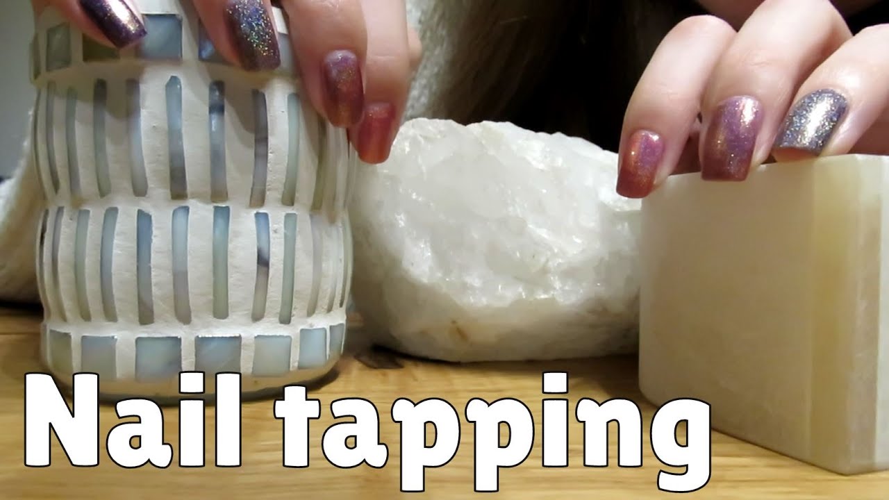 ASMR tapping on stone, glass, metal & ceramic ~ candle holders and soft speaking